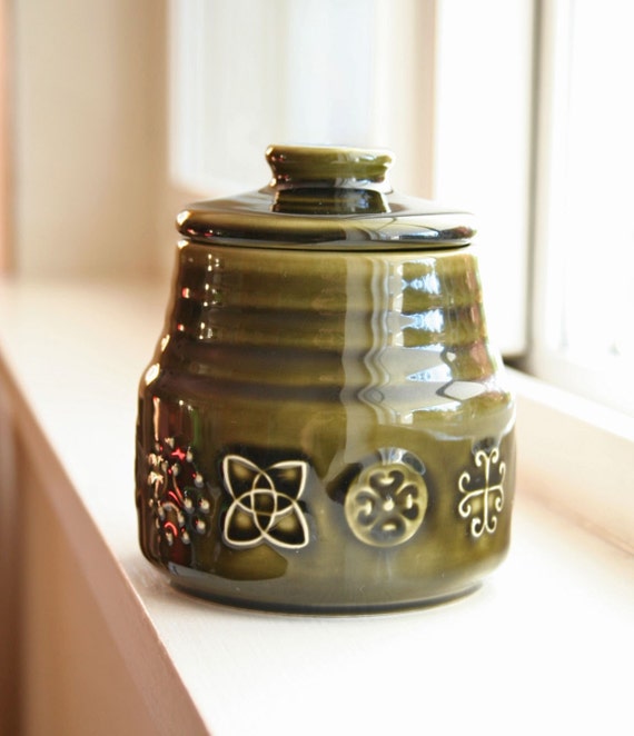 vintage ceramic glazed honey pot Lord Nelson Pottery made in