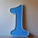 vintage large blue number one 1