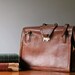 S A L E /// leather briefcase / brown leather / storage photo prop
