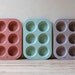 reserved for Assaf..... vintage pastel muffin pans, set of 3