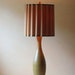 modern olive green pottery table lamp with shade