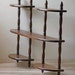 solid wood wall curio display shelf / mahogany finish