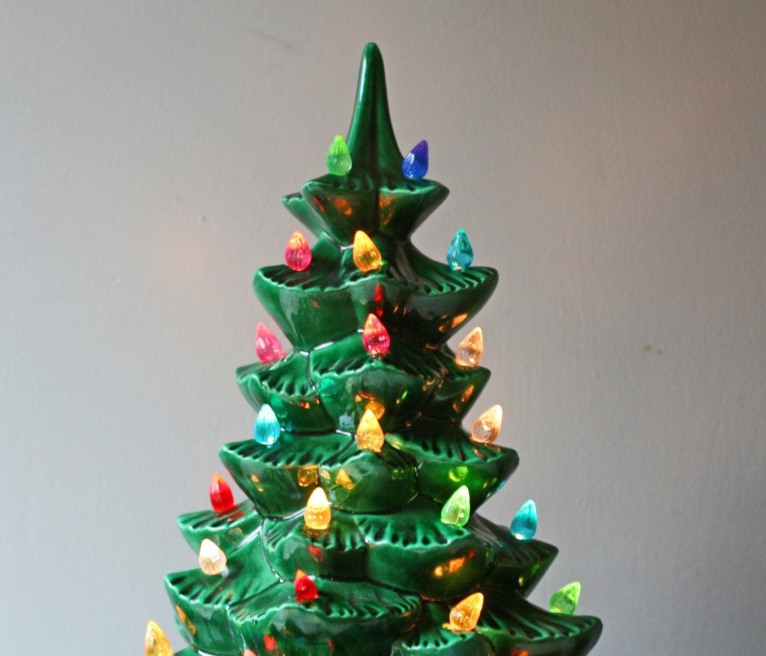 vintage 1960s green ceramic Christmas tree