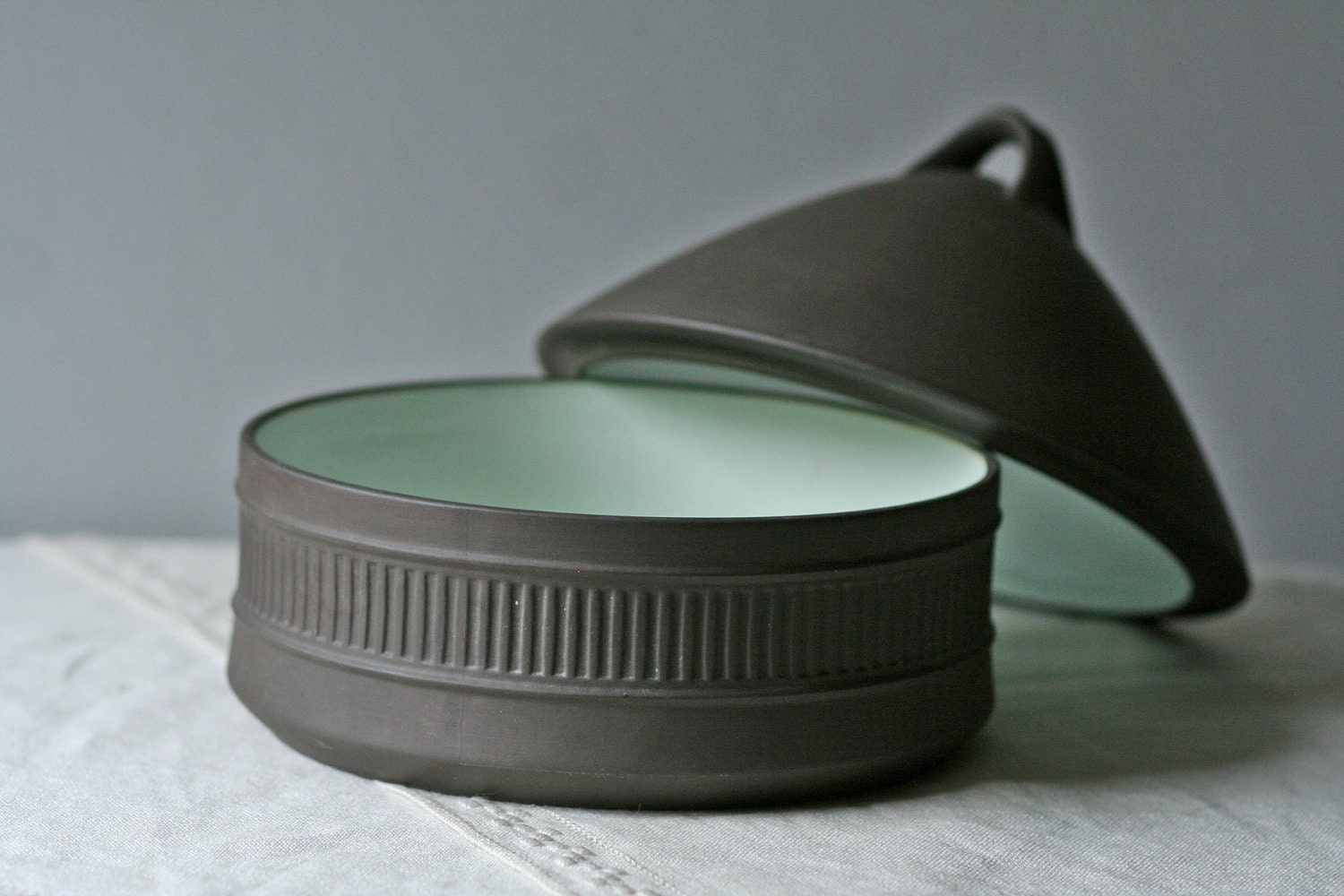 Dansk pottery lidded casserole / brown covered dish / Denmark