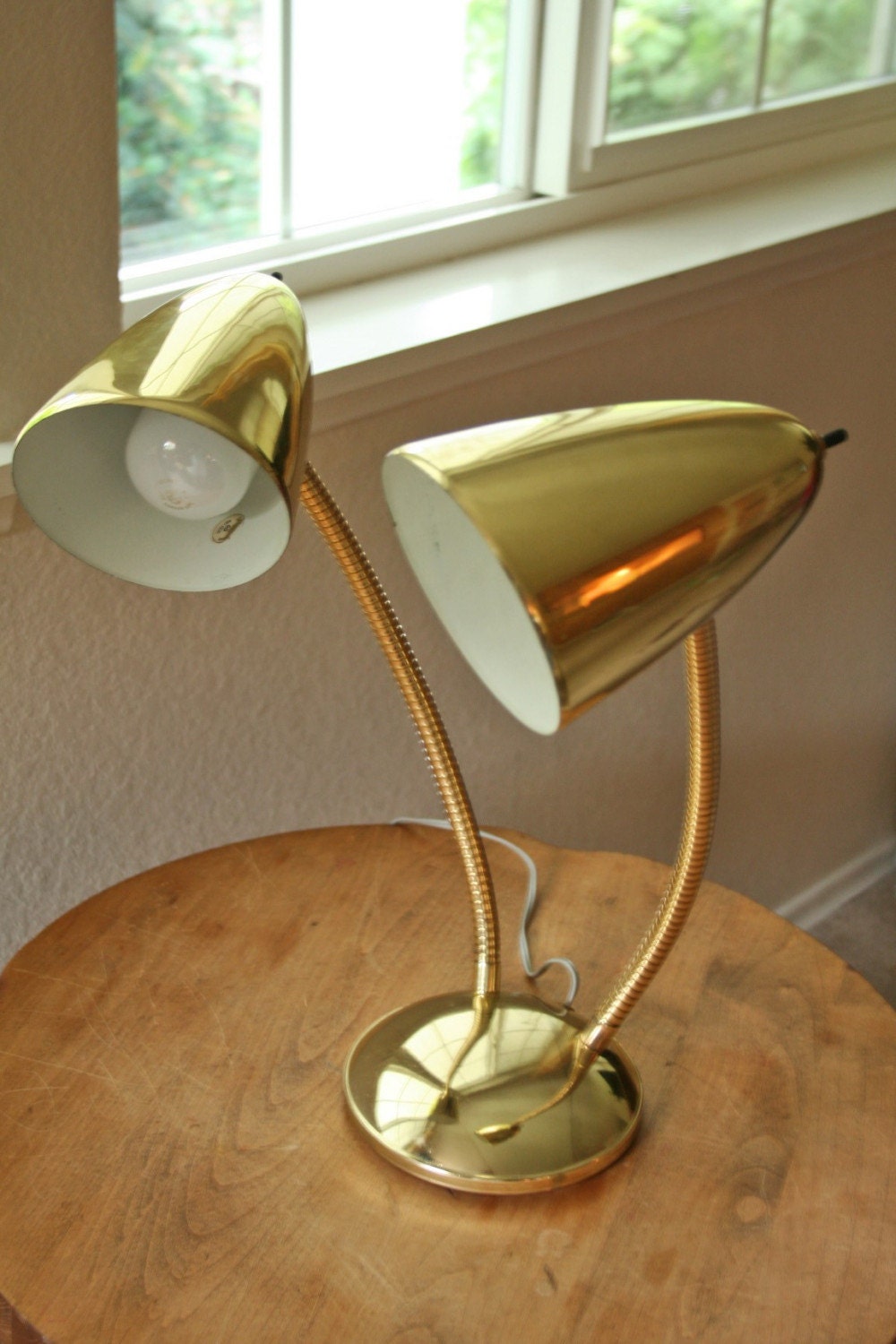 vintage double gooseneck lamp by ModishVintage on Etsy