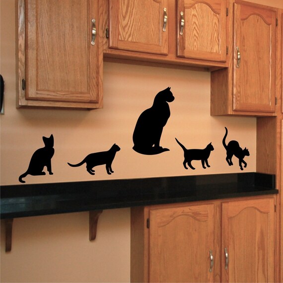 Items similar to Wall Decal Cats Vinyl Wall Art Stickers on Etsy