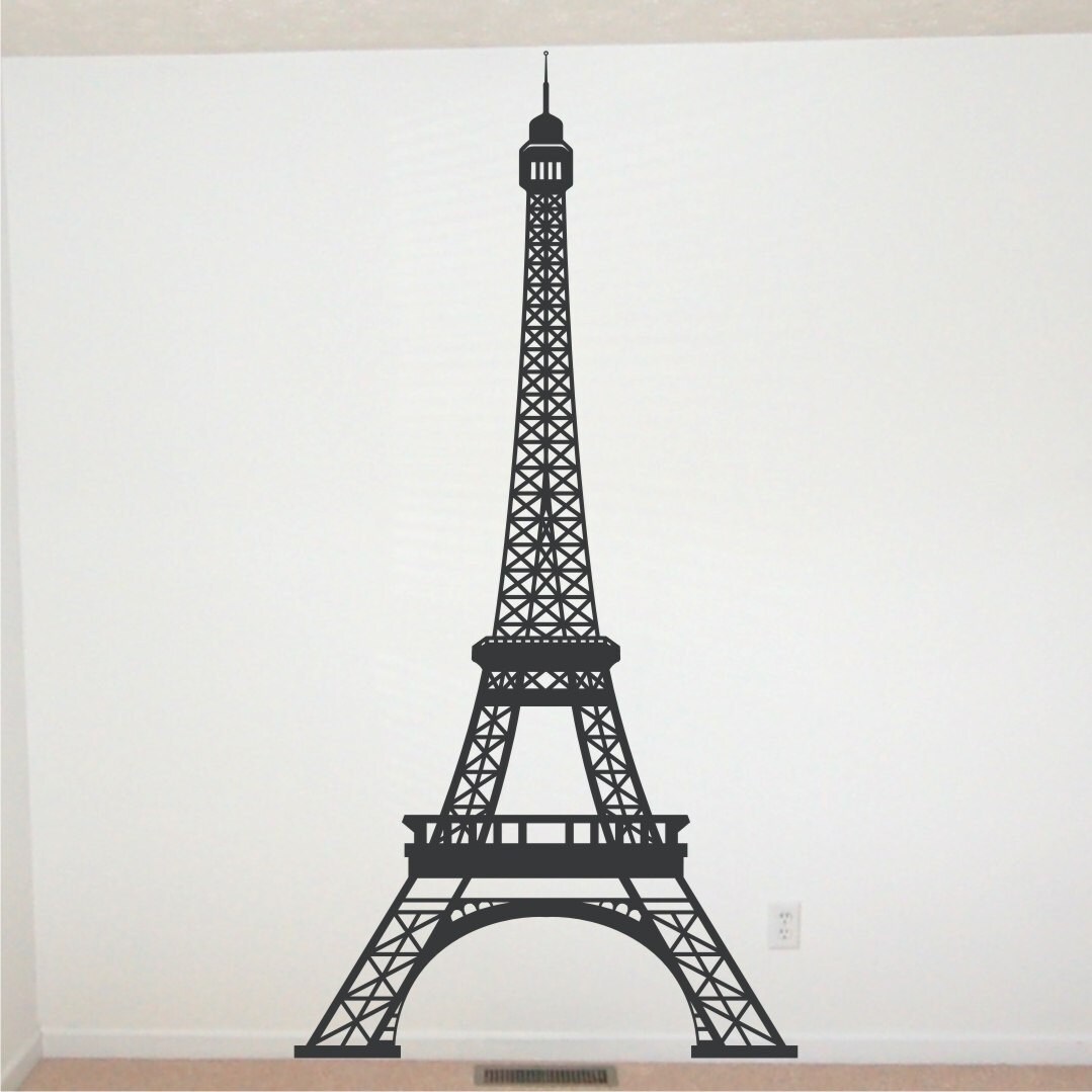 Eiffel Tower 8 Feet Tall Highly Detailed Vinyl Wall Art