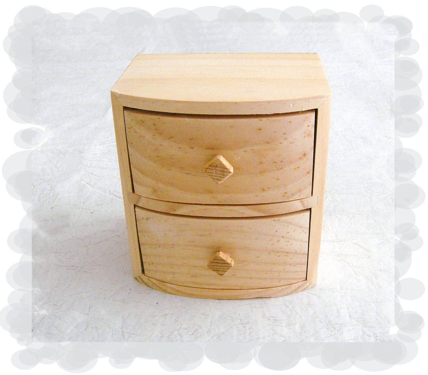 Handmade Wooden Box with Drawers Unfinished