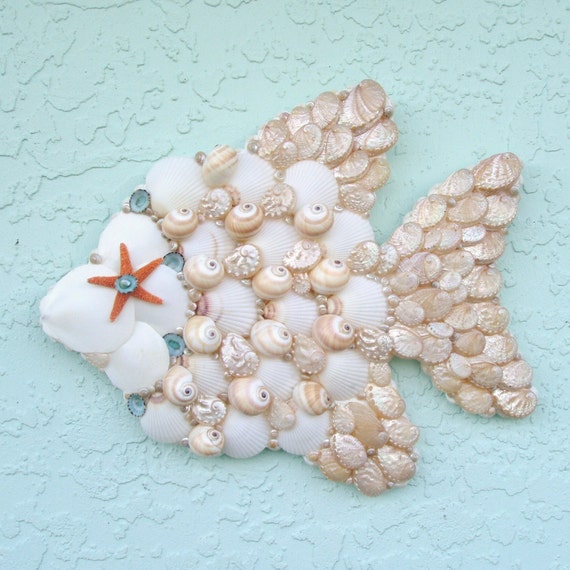 Angelfish Seashell Wall Decor by SandisShellscapes on Etsy