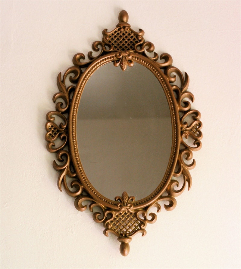 Vintage 70s Large ORNATE Framed MIRROR