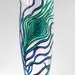 Large Peacock Hand-Painted Glass Vase