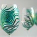 Peacock Feather Wine Glasses--Set of 4