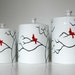 Red Cardinal Porcelain Canister--Medium Size