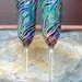 Peacock Feather Wedding Toasting Flutes--Set of 2 Personalized Champagne Flutes