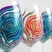 Yin and Yang Peacock Wine Glasses - Set of 4 Hand Painted Glasses in Amethyst & Sapphire and Neon Peacock Feathers