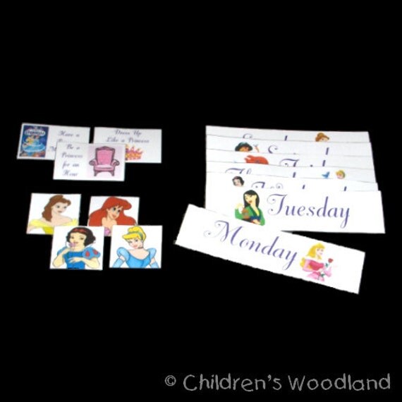 CHORE CHART SET Made From Disney Princess Crafting Supplies