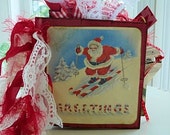 Scrapbook Vintage Inspired Handmade Boutique Christmas Scrapbook Album, Journal, Custom Too with Pull outs, vintage cards, glitter,Tags Il_170x135