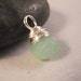 PENDANT ONLY, Superb Faceted Aqua Chalcedony Onion Briolette Wire Wrapped in Sterling Silver