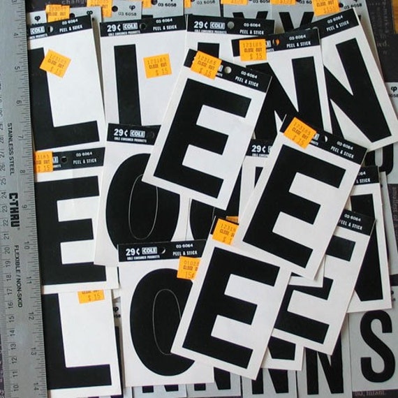 51 Unused Vinyl Peel and Stick Letters 2 1/2 and 3 inch