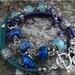 Midnight Rain Art Glass Bead and Leather Wrap Bracelet