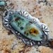 Rock Garden Sunflower Sterling Silver & Glass Lampwork Cab Necklace