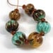 TUSCAN SKY DAHLIA Art Glass Lampwork Beads 7