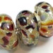 Pomegranate Bubbly TRIO Big hole Art Glass lampwork beads for European Chains