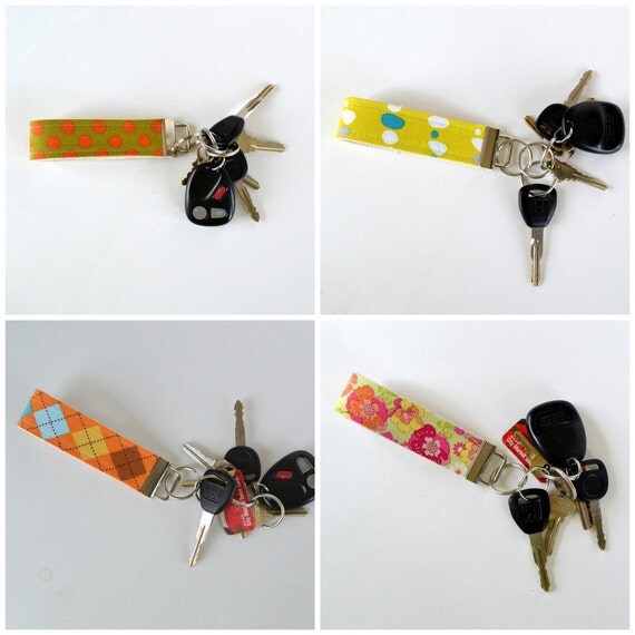 Fabric Keychain Set of 10 Wholesale by ablemabel on Etsy
