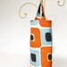 Plastic Bag Holder Dispenser Blue and Orange Mod Squares Fabric
