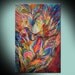 The King Bird:canvas print based on Jewish art painting with Kabbalah symbols from Israeli artist. Best gift from Holy Land