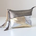 Metallic gold, silver leather purse with Liberty of London lining, handmade