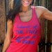 Land of the Free BECAUSE of the Brave. Eco-Heather Racerback Tank.