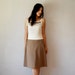 vintage TENNIS dress / cream and taupe 1960s a line skirt