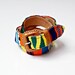 vintage SOUTHWEST belt / colorful woven NATIVE leather belt NOS
