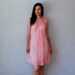 vintage LACE night coat / 1950s pink SHEER night jacket