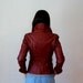 vintage LEATHER blazer / 1970s sangria WINE sport coat