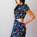 vintage CUT OUT dress / 1980s open sides TRIBAL pencil dress