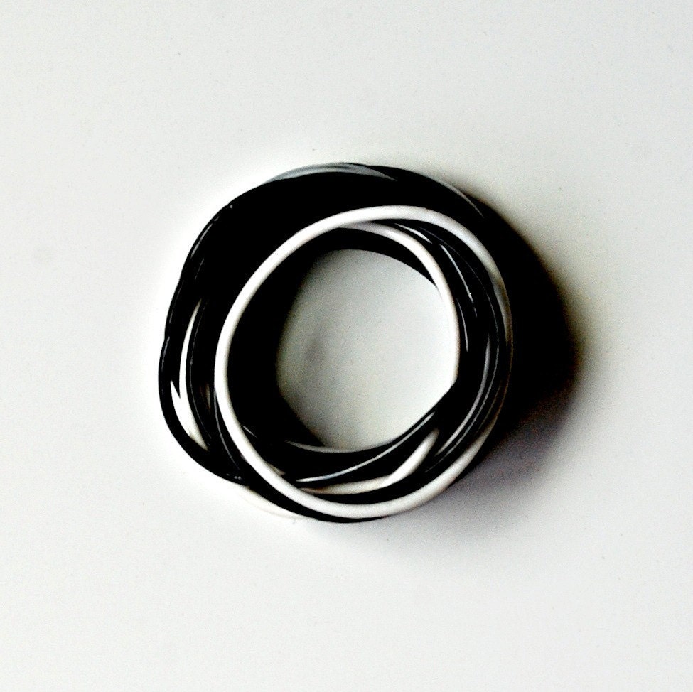 black RUBBER bracelets / 1980s JELLY bracelet COLLECTION