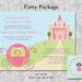 Princess birthday invitation and favor tag - 5x7 invite and 3x3 favor tag - printable diy digital carriage castle