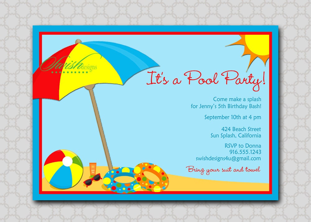 Beach Party Invitations 5