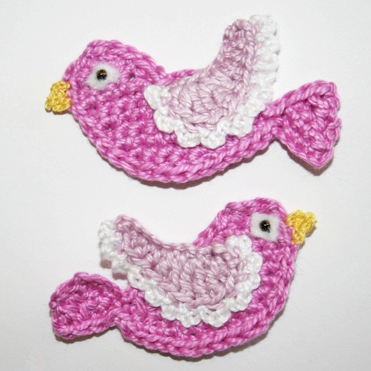 Pattern Crochet Bird Appliques