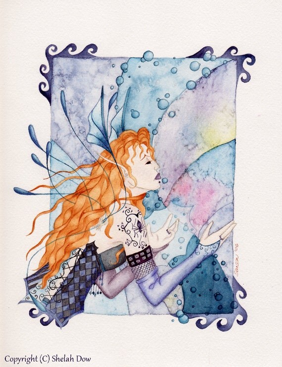 Undine Water Elemental Original Painting 9x12