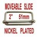 2 inch, 10 PIECES, NICKEL Plate Tri-Bar Moveable Strap Adjuster Slide, 51mm