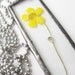yellow - real flower - necklace - pendant - chain - buttercup - long - statement - large -