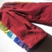 1 to 2. LEFT...Pants for Boys or Girls...baby toddler... red rainbow corduroy patchwork... 6 months, 12 months, 18 months, 2T, 3T, 4T, 5,