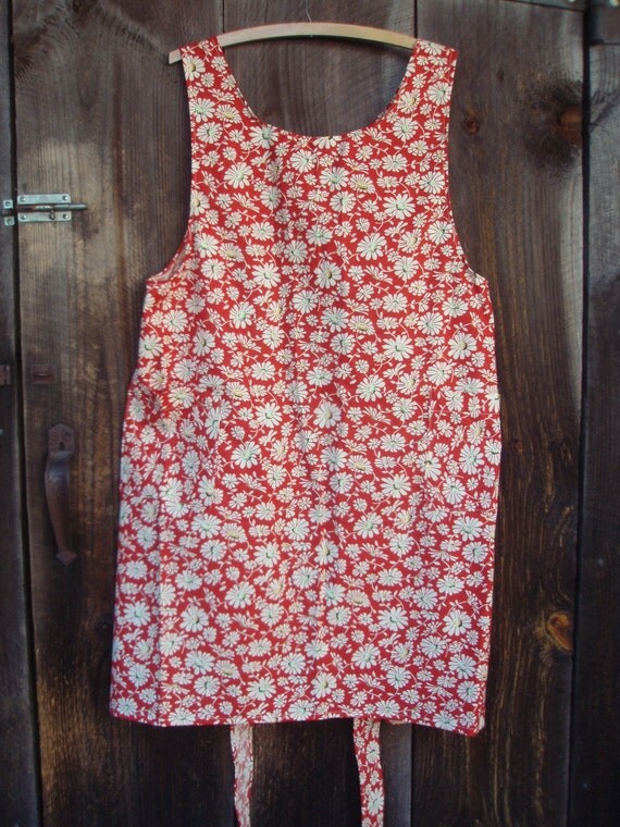 American Jane Amish canning apron.........red