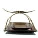 Serving Platter Set w Cane Handle / Handmade Stoneware Pottery