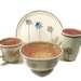 Ceramic Dinerware - Three Piece Breakfast - Pottery Lunch Set - Flower Garden Bowl Plate and Tumbler - Stoneware Clay Pottery - Ships Today