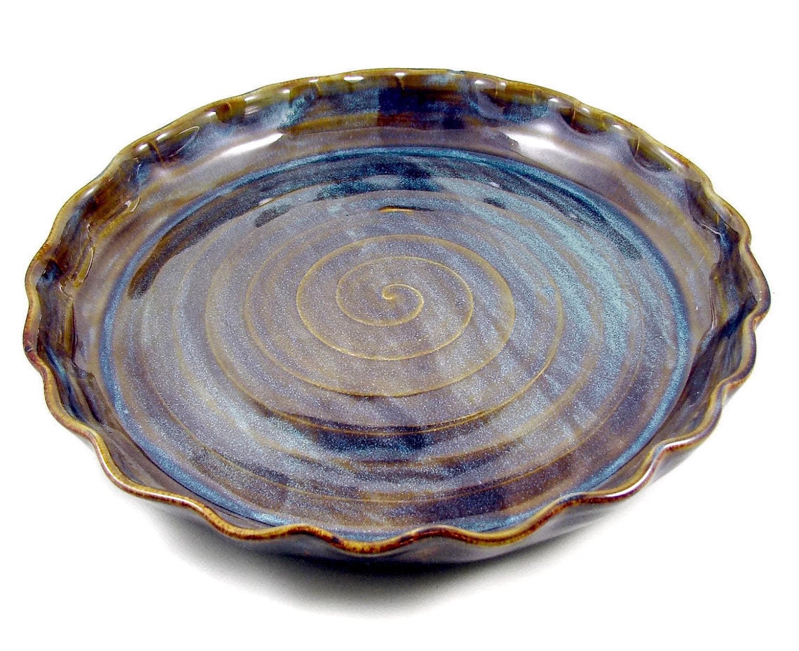 Black Friday Cyber Monday Pie Plate / Stoneware Clay Pottery