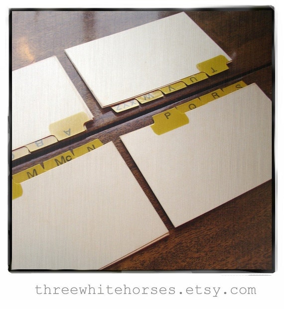 Items similar to Vintage Alphabetical 3 x 5 Index Card Dividers on Etsy